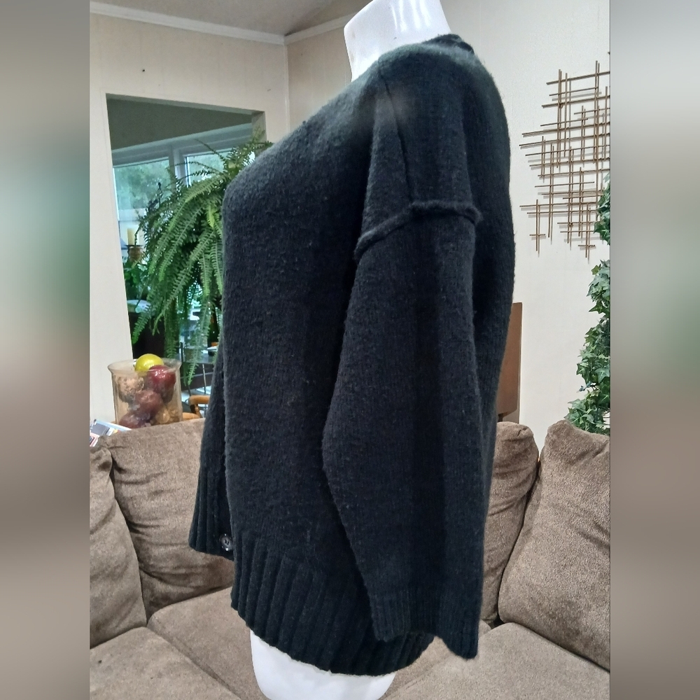 Color Block Skull Grunge Cardigan Long Sleeve Front Button Down Goth Oversized - Picture 8 of 12
